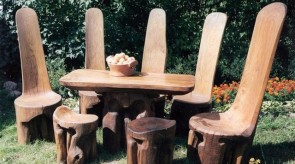 4. Set of furniture. Oak. Table 73 x 150 x 80, chair h 130,140.