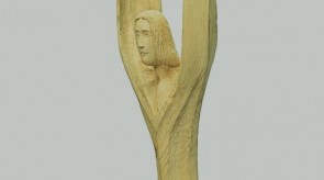 12. Flying angel. Poplar. h 140+57 ( pedestal ).